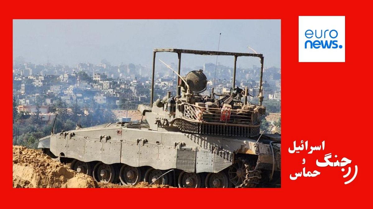 تانک ارتش اسرائیل در نزدیکی بیمارستان الشفا در غزه