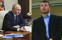 Президент РФ Владимир Путир (слева) и российский  олигарх Роман Абрамович (справа)
