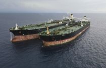 Oil tankers sail Indonesian waters.