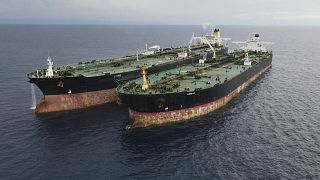 Oil tankers sail Indonesian waters.