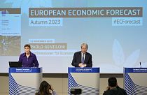 European Commissioner for Economy Paolo Gentiloni presents the Autumn 2024 Economic Forecast during a media conference at EU headquarters in Brussels, Wednesday, Nov 15, 2023.