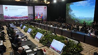 وزراء وأعضاء المندوبين يحضرون الجلسة الافتتاحية لاجتماع وزراء دفاع رابطة دول جنوب شرق آسيا (آسيان) في جاكرتا، إندونيسيا، 15 نوفمبر 2023.