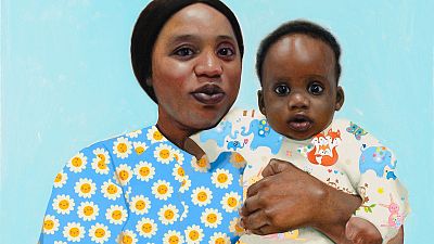 'Janet and her son' from Gonzalo Orquín’s new exhibition 'Being Human – The sea at night is too big'.