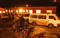 صورة من الارشيف- سيارات الإنقاذ في مجمع منجم فحم شين شنغ في ليانجوا بمقاطعة خنان بالصين.