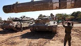 Израильские танки на границе сектора Газа