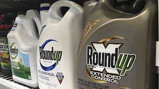 Containers of Roundup sit on a store shelf on Feb. 24, 2019, in San Francisco.