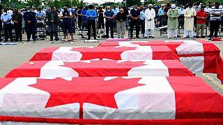 Kanada'da 6 Haziran 2021'de kamyonetle ezilerek öldürülen Müslüman ailenin cenaze töreni