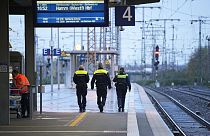 Estação de comboios vazia na Alemanha devido à greve dos trabalhadores ferroviários