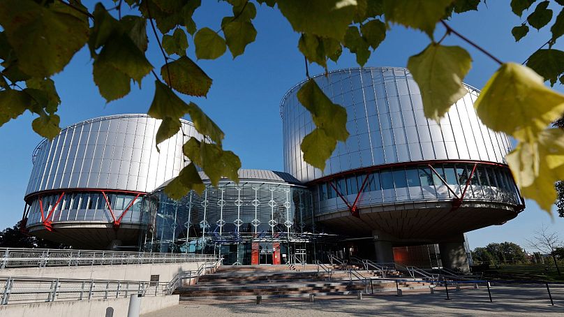 View of the European Court of Human Rights in Strasbourg, eastern France, Wednesday, Sept. 27, 2023.