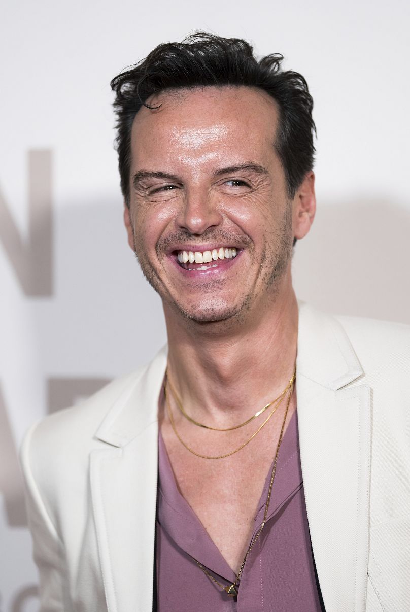 Andrew Scott poses for photographers upon arrival at the GQ Men of the Year Awards in London, Wednesday, Nov. 15, 2023.