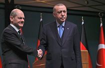 Cumhurbaşkanı Recep Tayyip Erdoğan, Almanya Başbakanı Olaf Scholz 