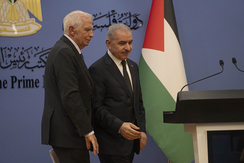 رئيس الوزراء الفلسطيني محمد اشتية يستقبل مفوض الشؤون الخارجية في الاتحاد الأوروبي جوزيب بوريل في رام الله