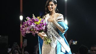 Miss Nicaragua, Sheynnis Palacios, smiles after being crowned Miss Universe at the 72nd Miss Universe Beauty Pageant in San Salvador, El Salvador, Saturday, Nov. 18, 2023. 
