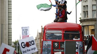 Palesztinbarát tüntetés Londonban - Britanniában rengeteg muszlim él, akik többsége a palesztin üggyel szimpatizál 