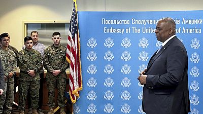 US Defence Secretary Lloyd Austin made unannounced visit to Kyiv, Nov. 20, 2023. 
