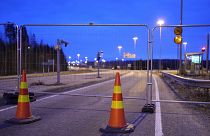 A bezárt Nuijamaa határállomás a finn-orosz határon