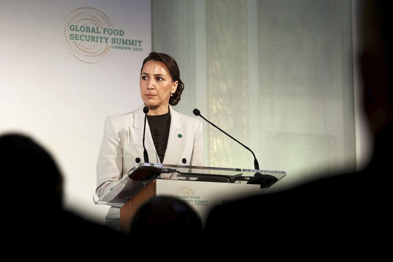 Mariam Almheiri, ministra del Climate Change and Environment degli Emirati Arabi. (Londra, 20.11.2023),