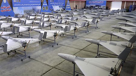 Picture released via the official website of the Iranian Army on Thursday, April 20, 2023 of Iran-made drones 