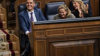 Socialist Pedro Sanchez was reelected with backing from 179 lawmakers in Spain's 350-seat parliament.
