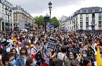 Manifestation de la Gay Pride à Paris.
