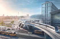 A visualisation of what Berlin's maglev train could look like by GRAFT Architects.