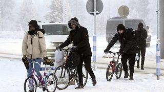 Мигранты на российско-финской границе