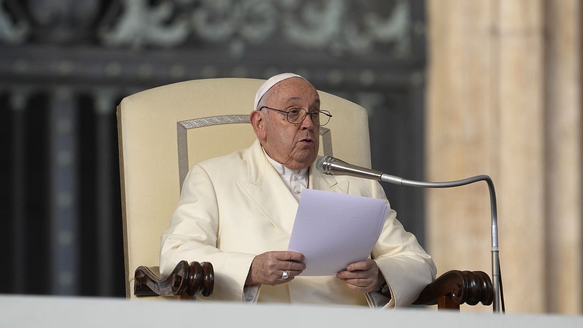 El papa durante su audiencia general, el miércoles 22 de noviembre de 2023.