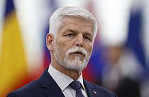Czech Republic's President Petr Pavel delivers a speech at the European Parliament, Wednesday, Oct. 4, 2023 in Strasbourg, eastern France.