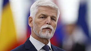 Czech Republic's President Petr Pavel delivers a speech at the European Parliament, Wednesday, Oct. 4, 2023 in Strasbourg, eastern France.