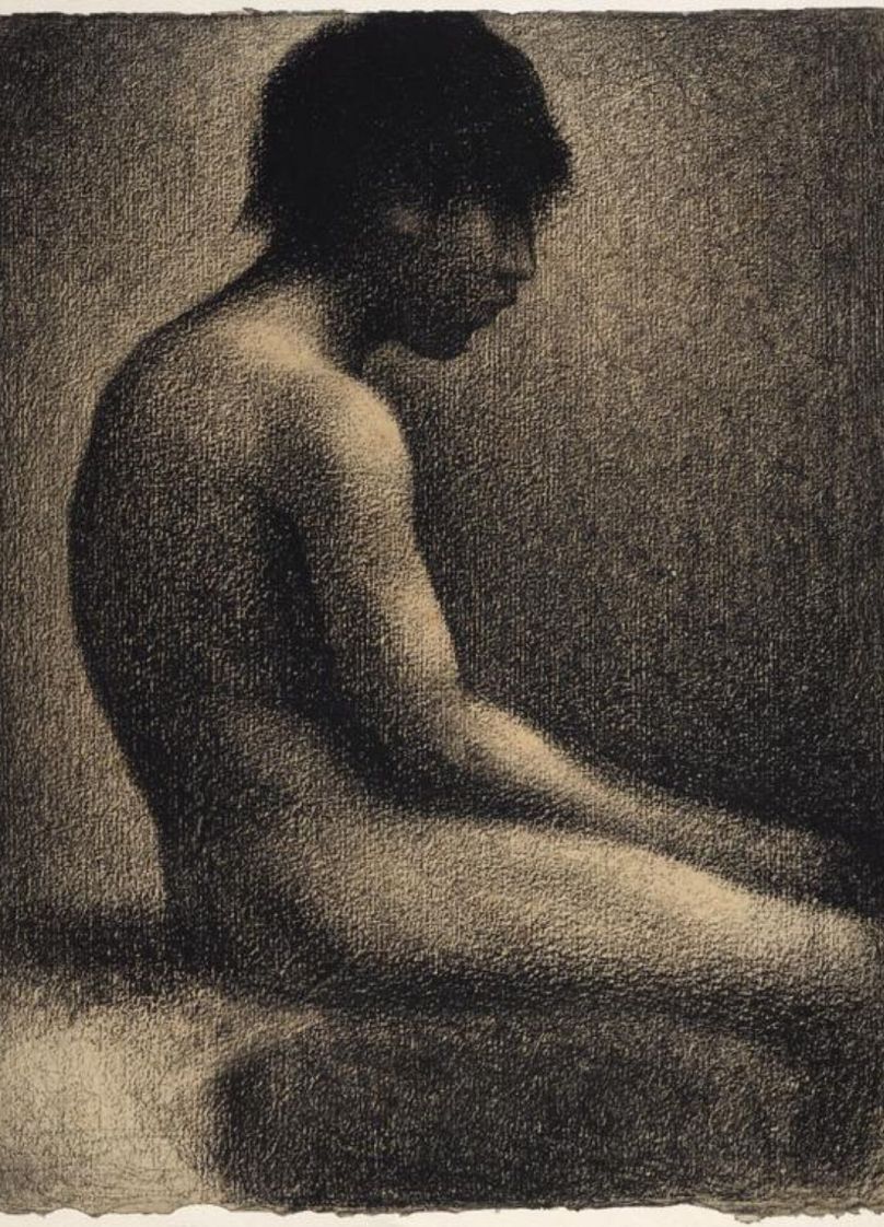 Seated Youth, Study for 'Bathers at Asnières’ by Georges Seurat (1883)