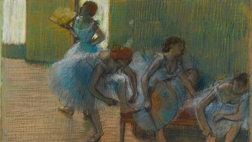 Dancers on a Bench by Edgar Degas (1898)
