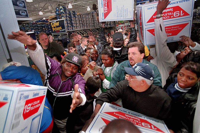 The calm and orderly purchase of $99.00 televisions in a Wal-Mart in 1999