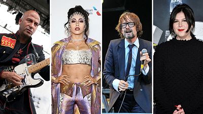 Thousands of musicians (left to right - Tom Morello, Kali Uchis, Jarvis Cocker, Lucy Dacus) sign letter for Gaza ceasefire 