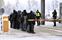 Migranten an der Grenze zu Russland, in Salla, Finnland