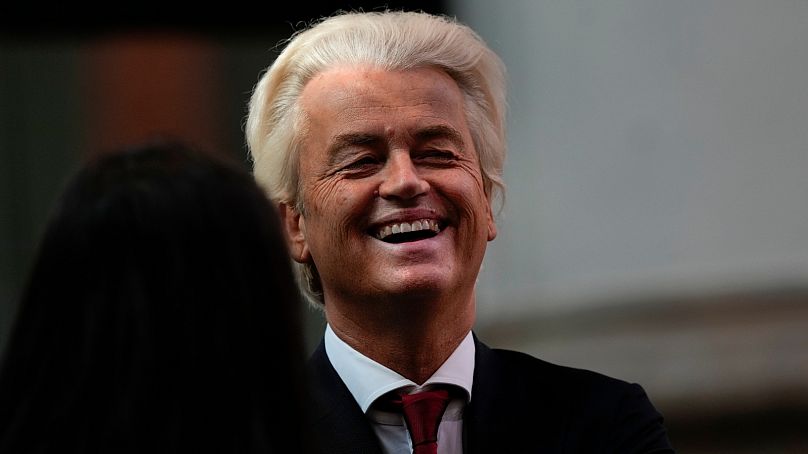 Le législateur populiste néerlandais anti-immigration Geert Wilders au parlement, La Haye, septembre 2023