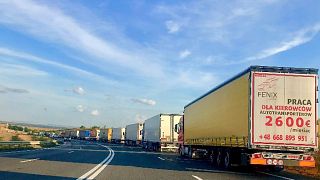 Drivers face hours-long queues at Bulgaria and Romania's borders.
