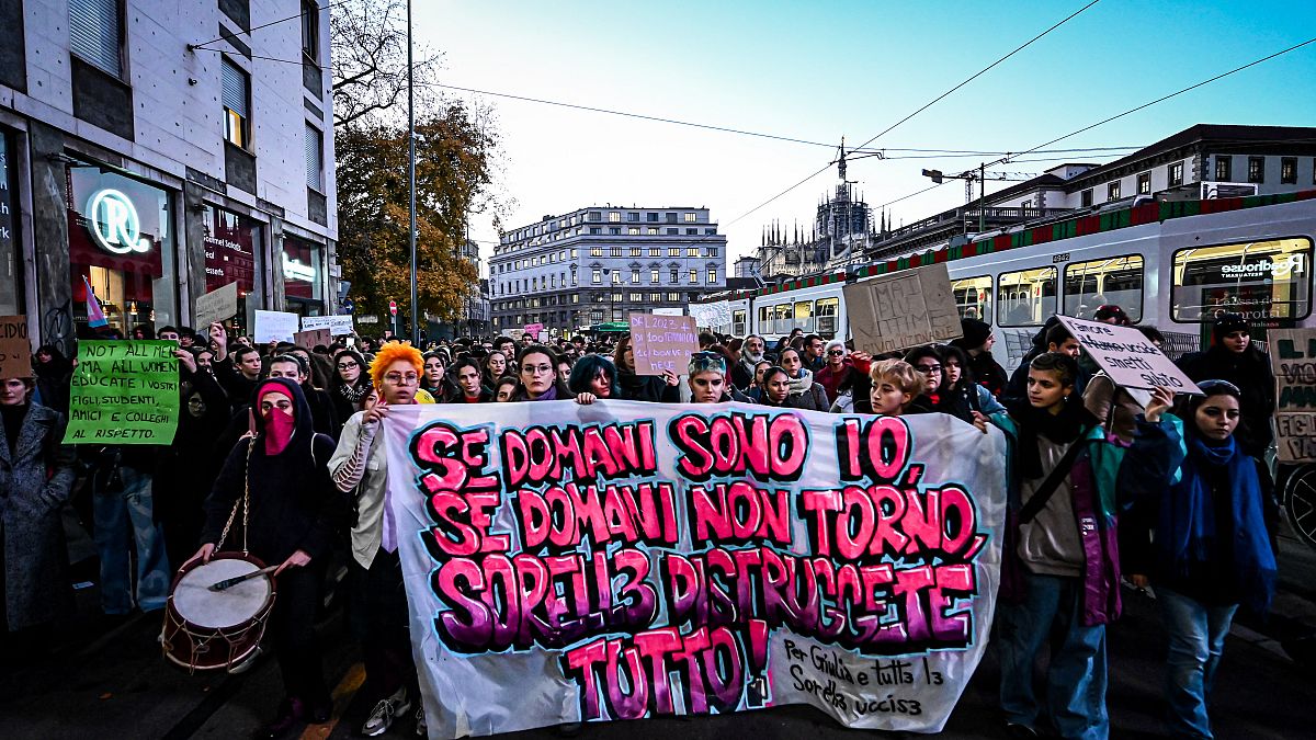 La manifestazione a Padova in onore del femminicidio di Giulia Cecchettin, il 20 novembre 