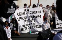 A silent protest for climate justice and human rights at COP27 last year in Sharm el Sheikh, Egypt. 