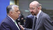 Orbán Viktor és Charles Michel a márciusi brüsszeli EU-csúcson