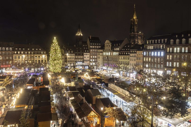 I mercatini di Natale di Strasburgo dall'alto