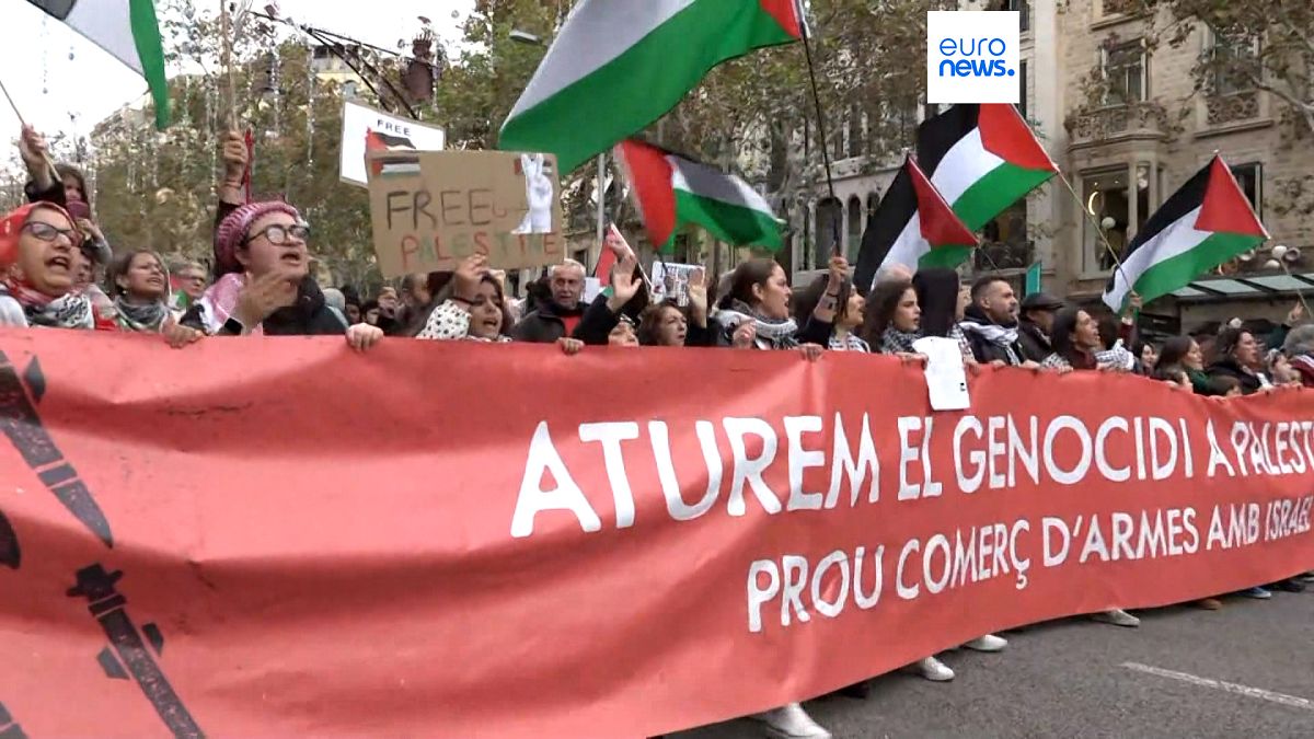 Manifestação pró-palestiniana em Espanha