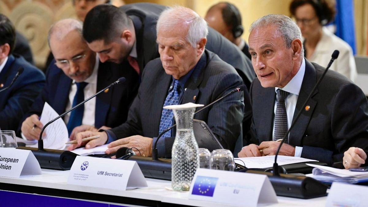Der Hohe Vertreter der Europäischen Union für Außenpolitik, Josep Borrell, auf dem jährlichen Forum der Union für den Mittelmeerraum am Montag, 27\. November