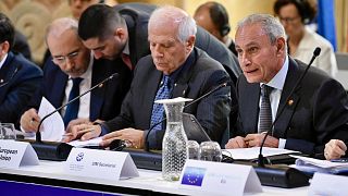 Josep Borrell, az Európai Unió külügyi főképviselője az Unió a Mediterrán Térségért éves fórumán, november 27-én, hétfőn.