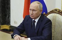 Der russische Präsident Wladimir Putin leitet eine Sitzung des Sicherheitsrates in Moskau, Russland, Freitag, 24\. November 2023\. 