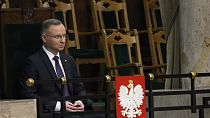 Poland's President Andrzej Duda attends the first session of the lower house, or Sejm, of the newly-elected parliament in Warsaw, Poland