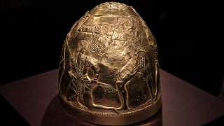One of the artifacts returned to Ukraine: A Scythian gold helmet from the fourth century B.C.