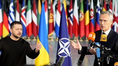 Владимир Зеленский и Йенс Столтенберг в Брюсселе. 11 октября 2023 года