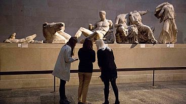 The antiquities, known as the Elgin Marbles, at the British Museum.