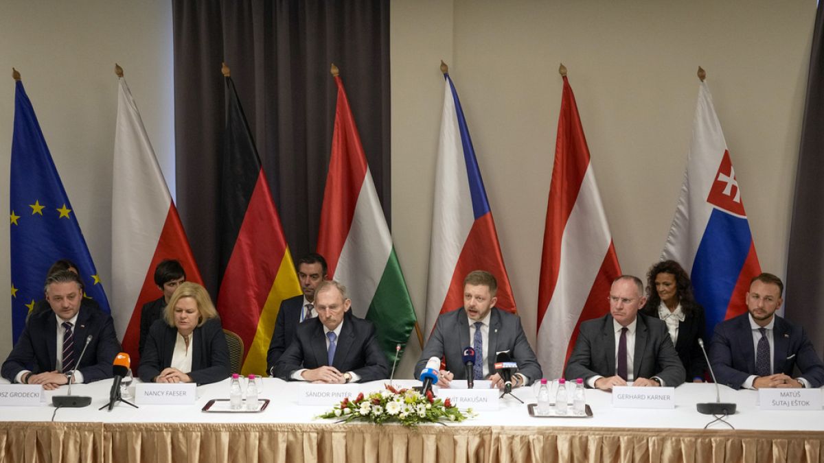 Ministers from the V4 group of Central European countries plus Austria and Germany.
