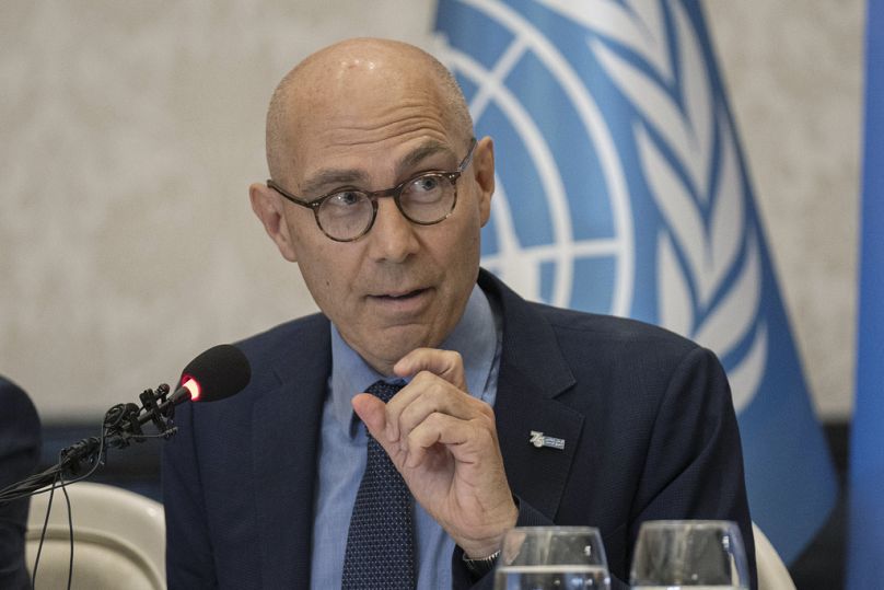 FILE - U.N. High Commissioner for Human Rights Volker Turk, speaks during a press conference in Baghdad, Iraq, on Aug. 9, 2023.